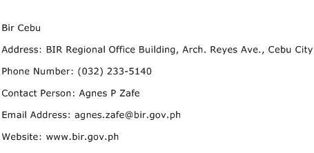 bir cebu city contact number